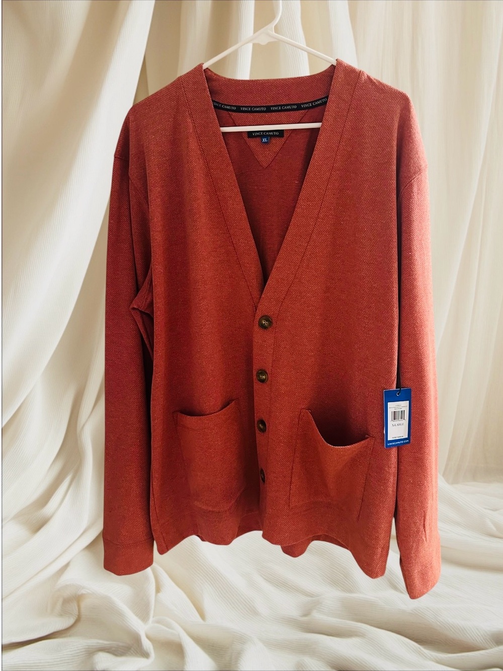 Vince Camuto Rust Button-Front Cardigan